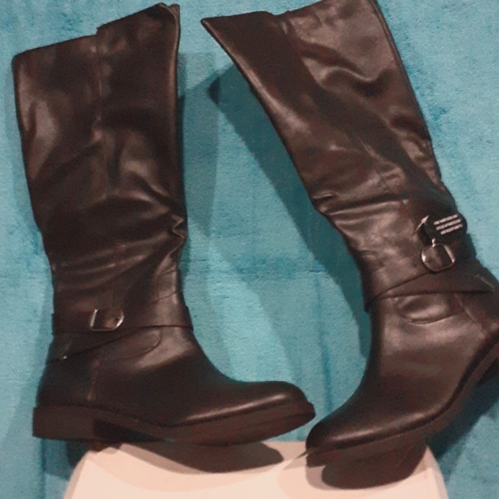 Womens high black boots